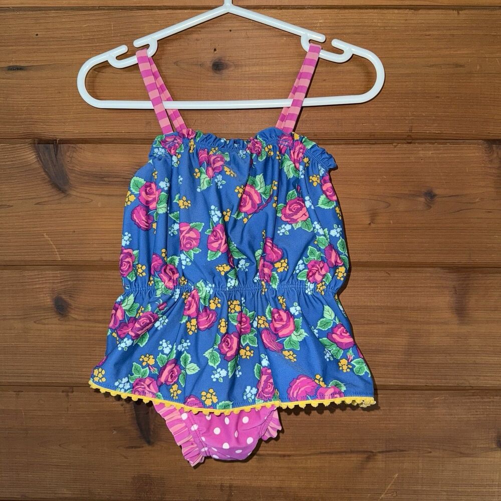 Matilda Jane One Piece Swimsuit 12–18 Months Blue Pink Floral